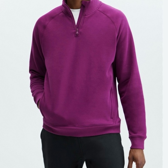 Fabletics Other - Fabletics Go-To Quarter Zip Pullover Men’s Large Purple Athletic Sweater